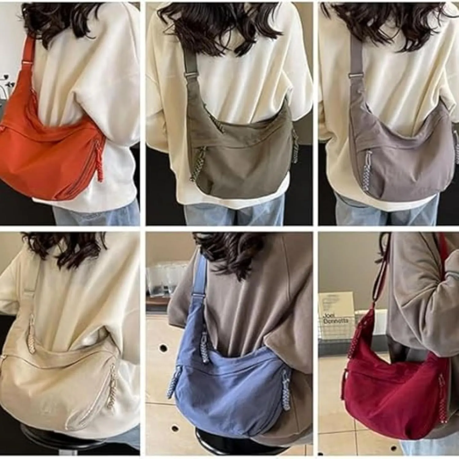Limorence Women's Fashion Plain Color Nylon Crossbody Bag, Limorence Crossbody Bag, Inner Dumpling Bag Casual