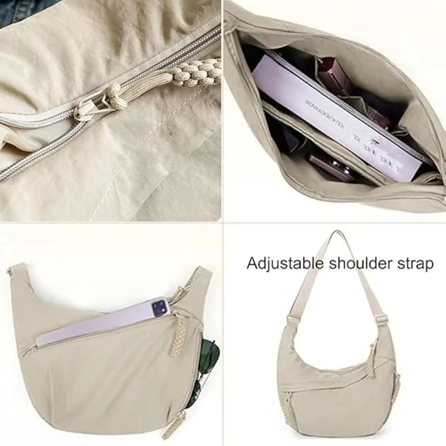 Limorence Women's Fashion Plain Color Nylon Crossbody Bag, Limorence Crossbody Bag, Inner Dumpling Bag Casual