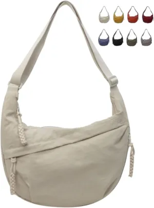 Limorence Women's Fashion Plain Color Nylon Crossbody Bag, Limorence Crossbody Bag, Inner Dumpling Bag Casual