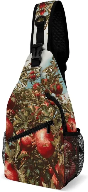 Linear Texture Beige Sling Bag Lightweight Crossbody Chest Pack Travel Shoulder Bag with Adjustable Strap