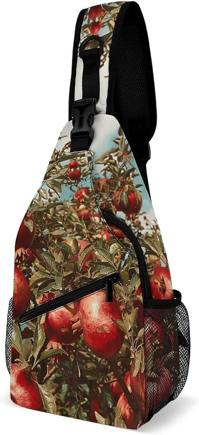 Linear Texture Beige Sling Bag Lightweight Crossbody Chest Pack Travel Shoulder Bag with Adjustable Strap