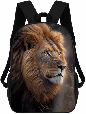 lion Backpack Casual Daypack Wild Animal Print Laptop Bag Bookbag for Work Travel Hiking 17 Inch Style 1
