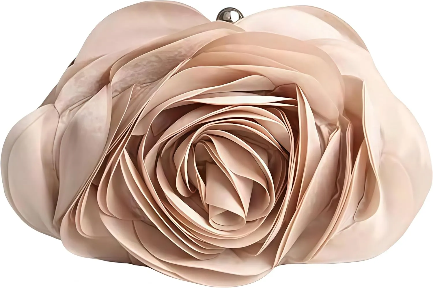 Little Floral Clutch Purse for Women, 3D Flower Evening Handbag Elegant Rose Prom Bag Wallet with Detachable Chain