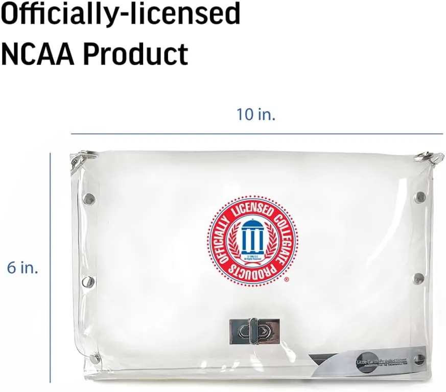 Littlearth NCAA Clear Envelope Purse with Black Fashion Strap