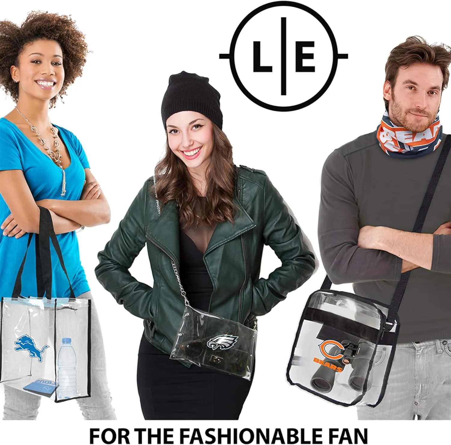 Littlearth NCAA Clear Envelope Purse with Black Fashion Strap