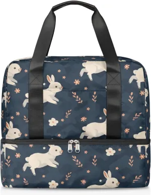 Lively Rabbits Travel Duffel Bag Dry Wet Separated Sports Tote Travel Duffle Bag Gym Workout Bag Women Travel Duffel Bag for Women, Travel, Gym, Work