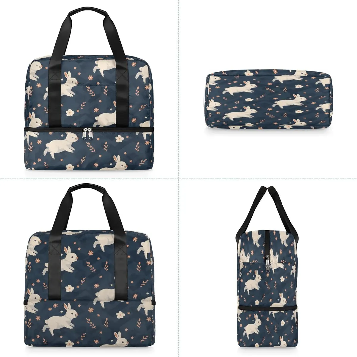 Lively Rabbits Travel Duffel Bag Dry Wet Separated Sports Tote Travel Duffle Bag Gym Workout Bag Women Travel Duffel Bag for Women, Travel, Gym, Work
