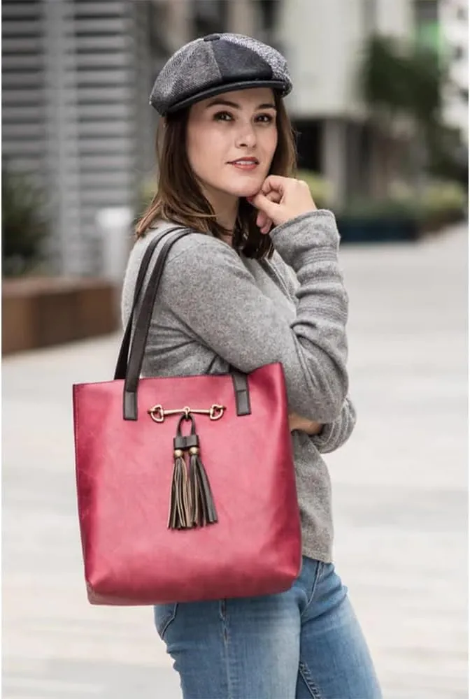 Liz Soto Jane Horsebit 2-in-1 Tote Bag - Vegan Leather Tote Bag for Women with Removable Crossbody Bag, Purses for Women