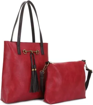 Liz Soto Jane Horsebit 2-in-1 Tote Bag - Vegan Leather Tote Bag for Women with Removable Crossbody Bag, Purses for Women