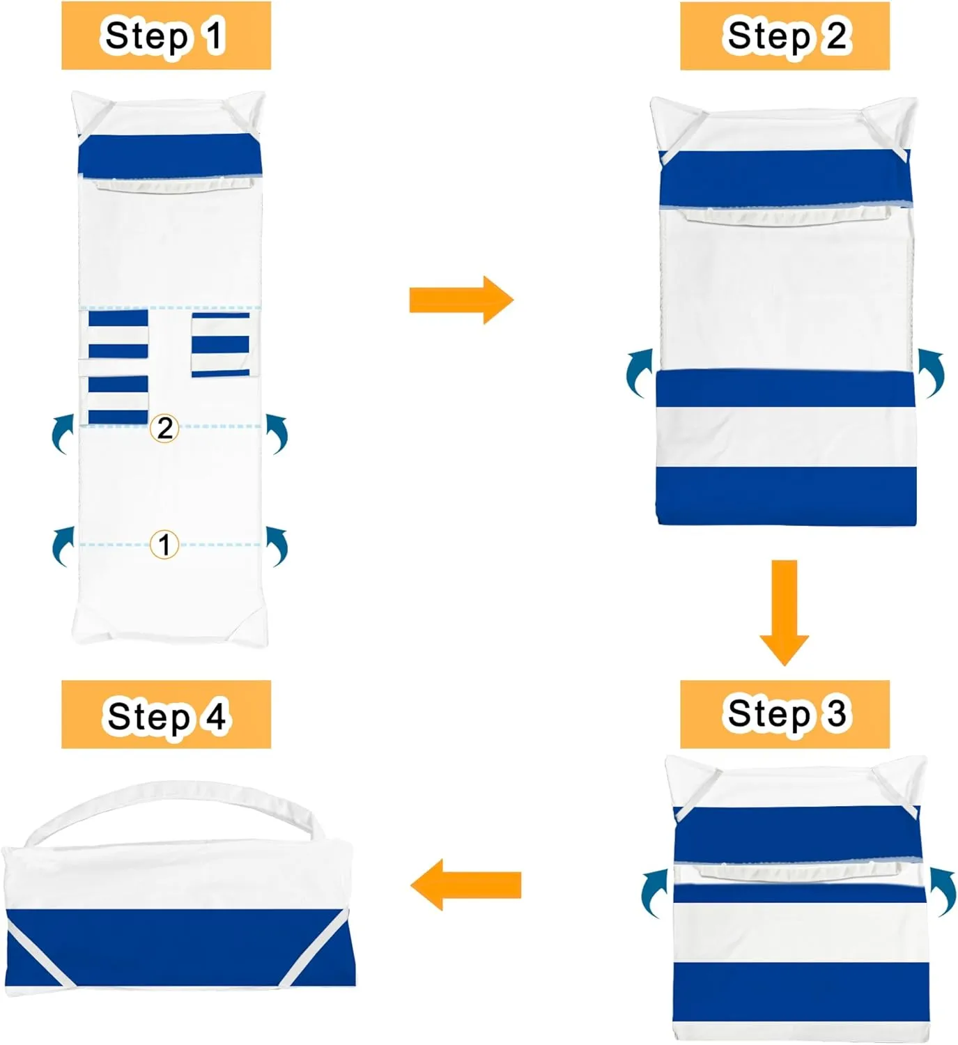 Lounge Chair Towel Cover, Chaise Lounge Cover (Pack of 2), Beach Chair Covers with 3 Pockets for Pool Sunbathing Beach Garden Courtyard Outdoor Trips, 85 x30 in, H Striped Dark Blue