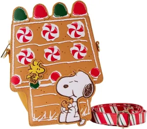 Loungefly Peanuts Snoopy Gingerbread House Figural Crossbody Purse Snoopy