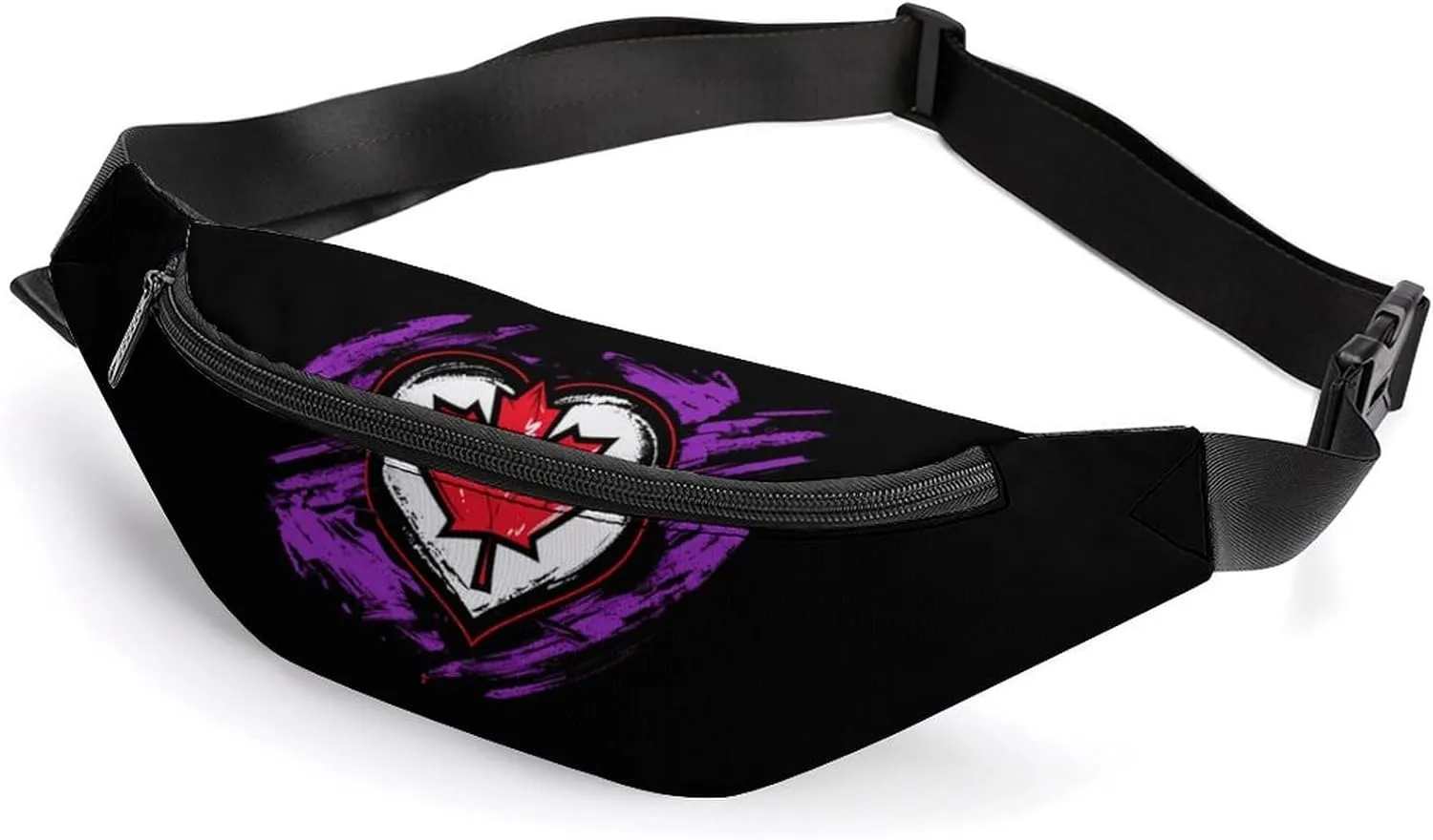 Love Canada Canadians Heart Crossbody Fanny Pack Waist Packs Adjustable Shoulder Bags Sling Bag for Hiking Running Cycling