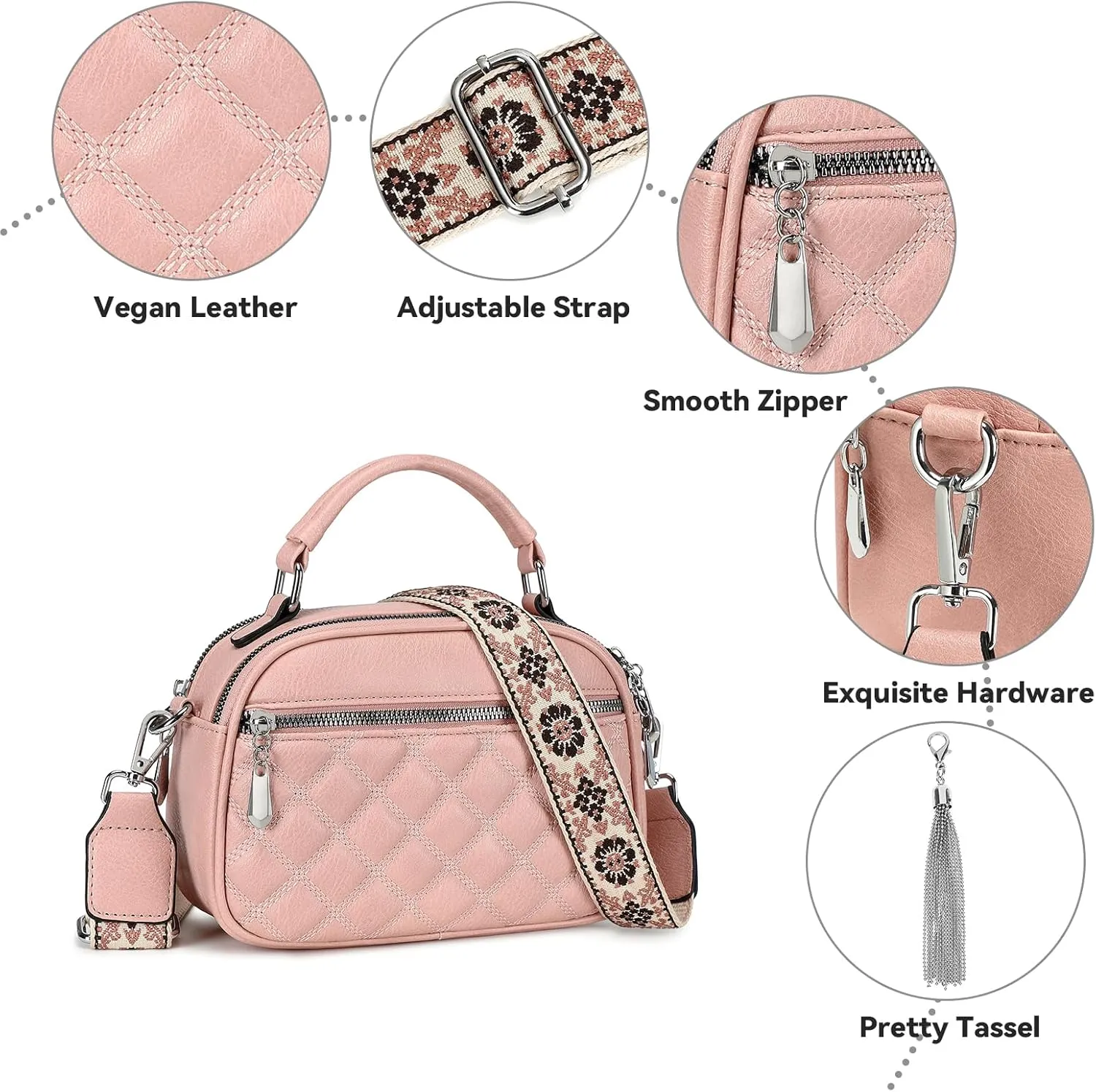 Love Deliver Crossbody Bags for Women Vegan Leather Shoulder Handbag Trendy Crossbody Purses with Adjustable Wide Strap