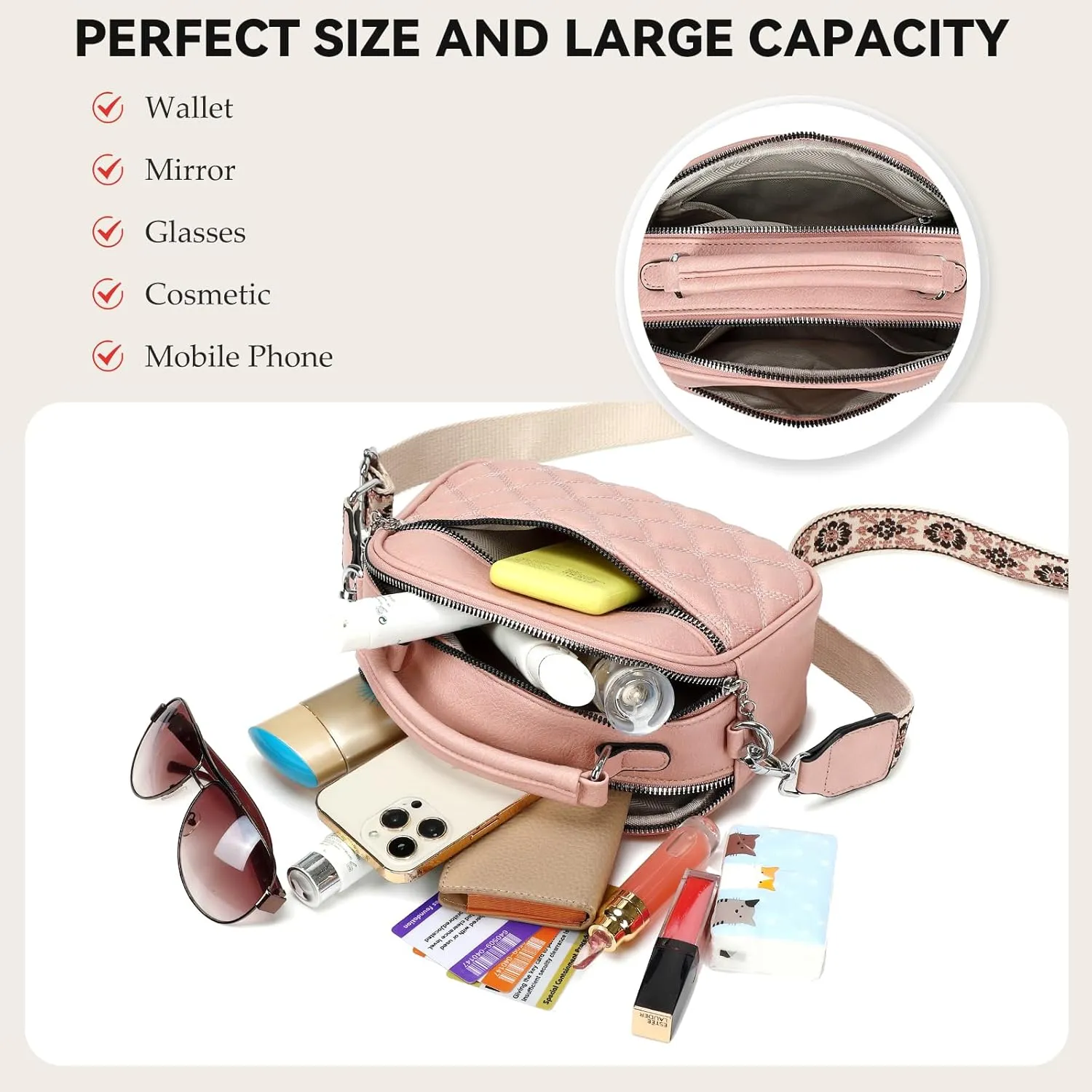 Love Deliver Crossbody Bags for Women Vegan Leather Shoulder Handbag Trendy Crossbody Purses with Adjustable Wide Strap