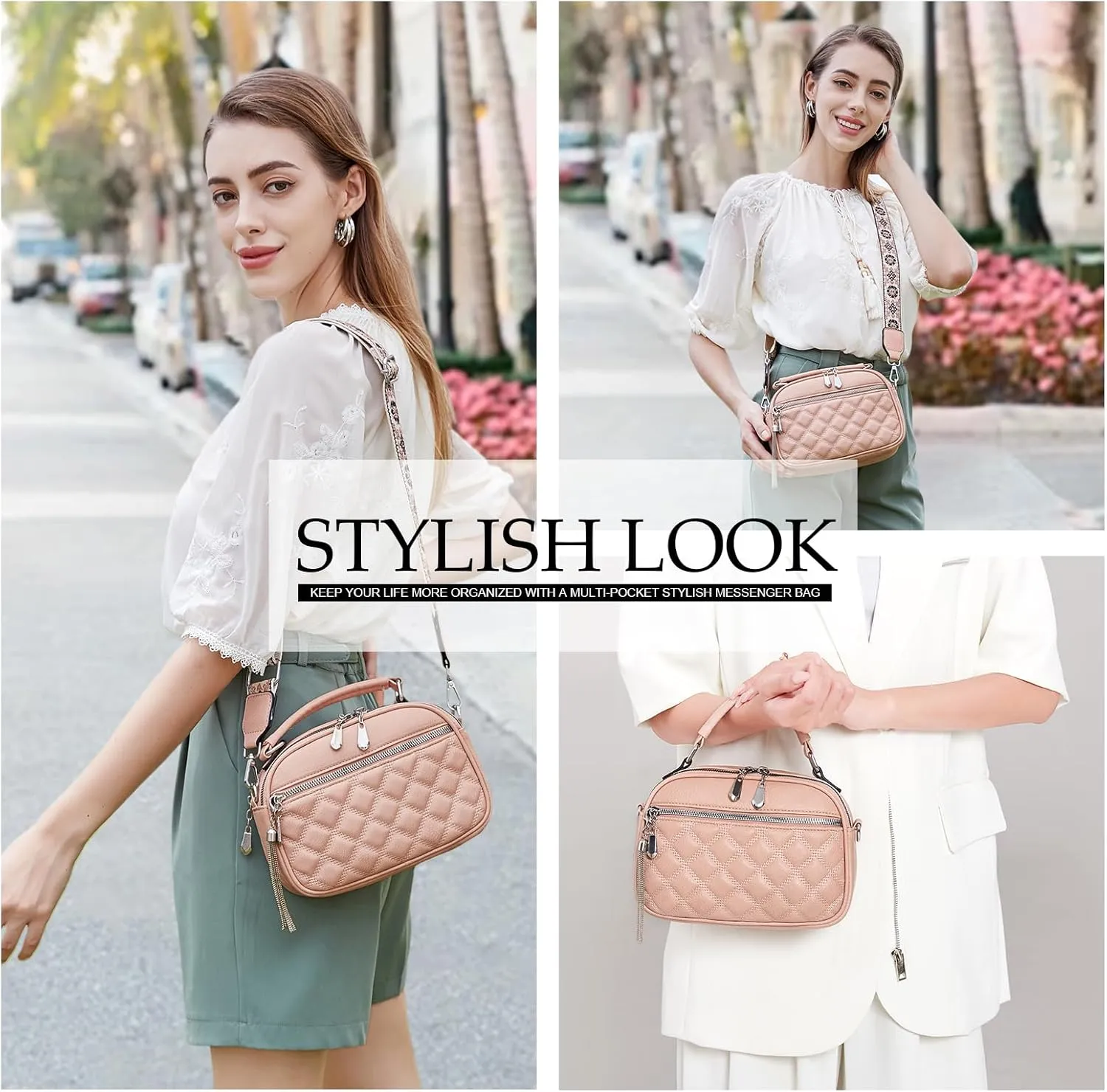 Love Deliver Crossbody Bags for Women Vegan Leather Shoulder Handbag Trendy Crossbody Purses with Adjustable Wide Strap