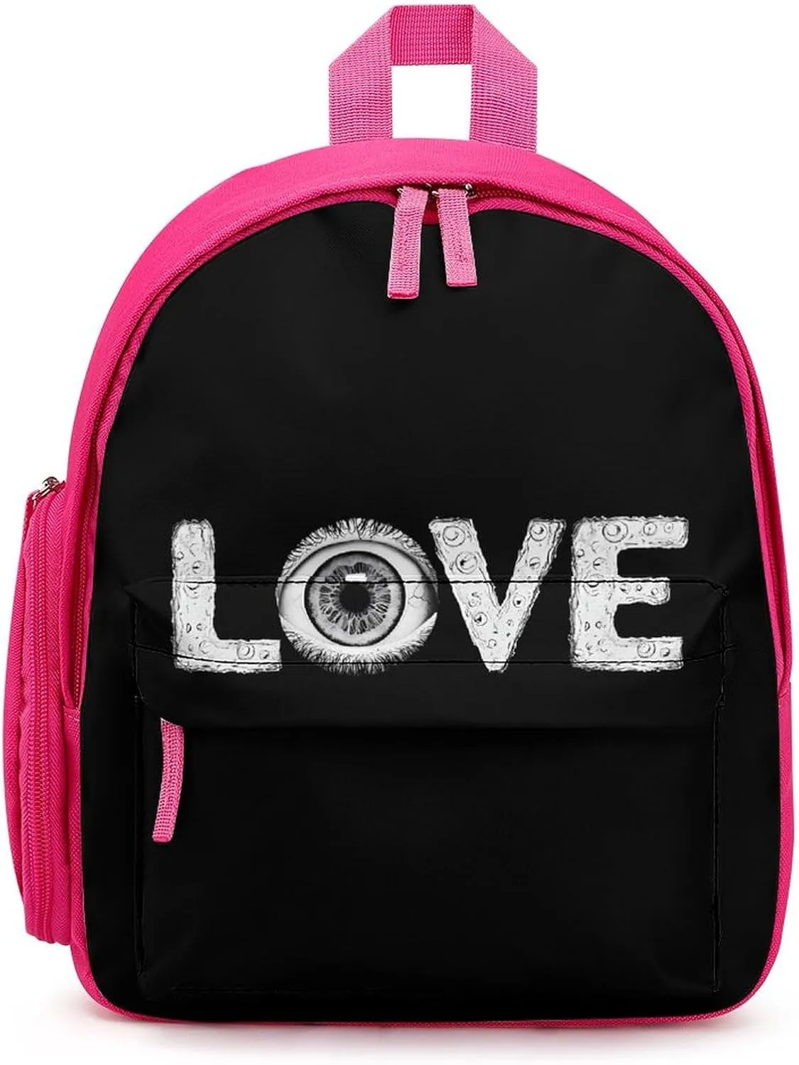 Love Horror Eyeballs Cute Backpack Basic Adjustable Bag Simple Small Daypack Camping Park Pink-style