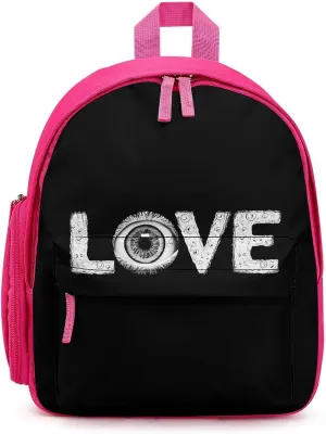 Love Horror Eyeballs Cute Backpack Basic Adjustable Bag Simple Small Daypack Camping Park Pink-style
