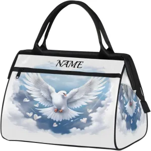 Lovely Falcon Cloud Travel Sports Bag for Women Essentials Customized Name Carry On Duffel Gym Bag Personalized Accessories Large Tote Weekender Bag Ladies Beach Waterproof Bag