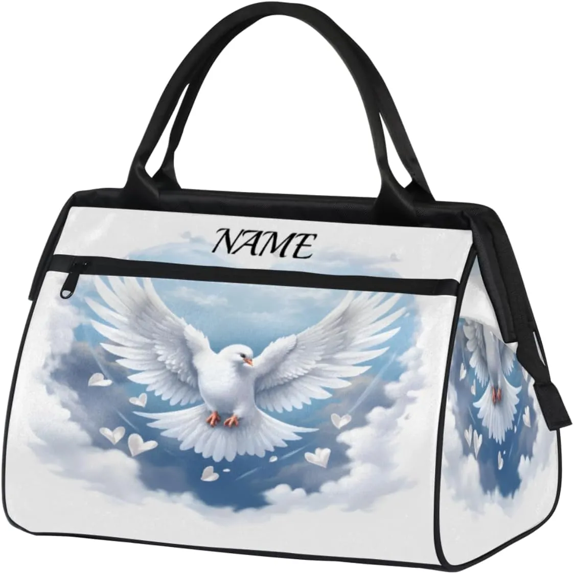 Lovely Falcon Cloud Travel Sports Bag for Women Essentials Customized Name Carry On Duffel Gym Bag Personalized Accessories Large Tote Weekender Bag Ladies Beach Waterproof Bag