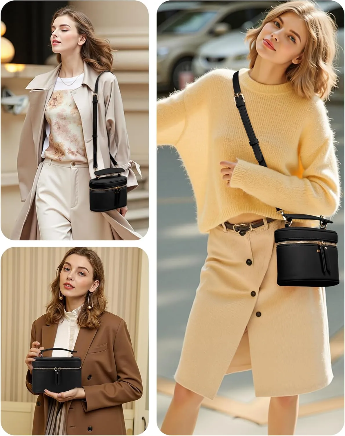 LOVEVOOK Crossbody Bag for Women, Top Handle Shoulder Pouch Purse Small PU Leather Satchel Handbag, Flap Box Bag for Ladies