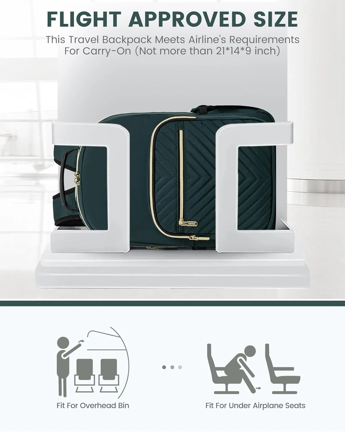 LOVEVOOK Laptop Backpack Purse for Women, Work Business Travel Computer Bags, College Nurse Backpack for Womens, Quilted Casual Daypack with USB Port, Fit 15.6 Inch Laptop, Deepgreen