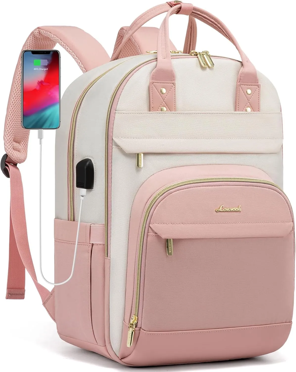 LOVEVOOK Laptop Backpack Women,Large Capacity 15.6 inch Laptop Bag Travel Backpack for Women,Computer Work College Teacher Backpacks with USB Port,Waterproof Personal Item Backpack Casual Daypack