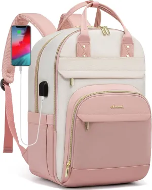 LOVEVOOK Laptop Backpack Women,Large Capacity 15.6 inch Laptop Bag Travel Backpack for Women,Computer Work College Teacher Backpacks with USB Port,Waterproof Personal Item Backpack Casual Daypack