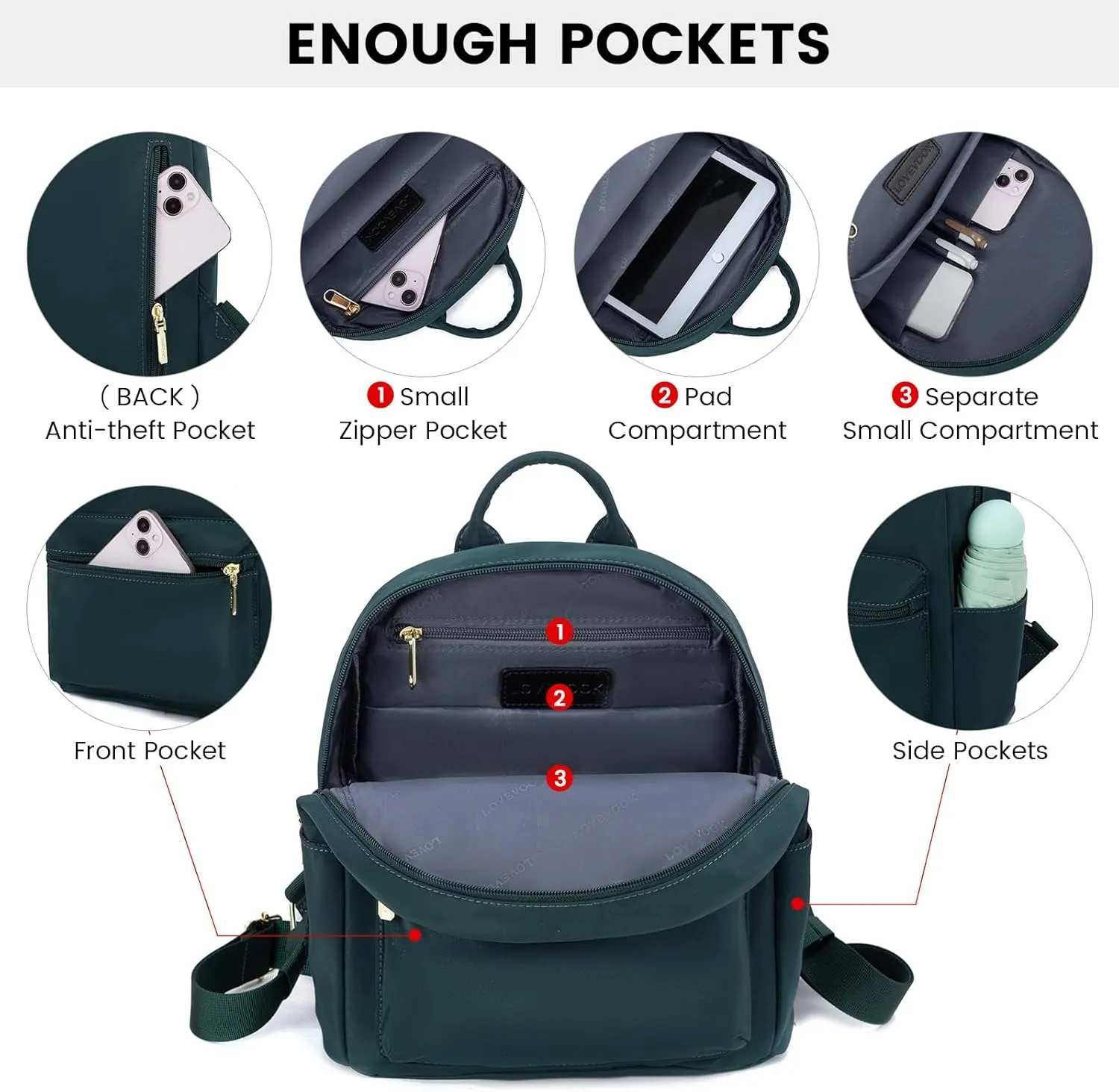 LOVEVOOK Mini Backpack for Women Light Weight Small Waterproof Backpack Purses Daily Backpack…
