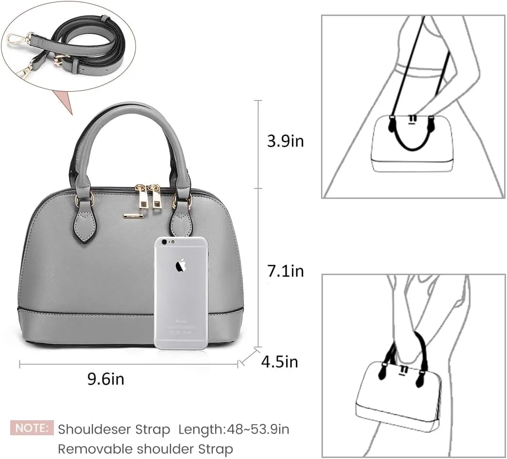 LOVEVOOK Purse for Women Small Crossbody Bags Classic Double Zip Top Handle Dome Satchel Bag