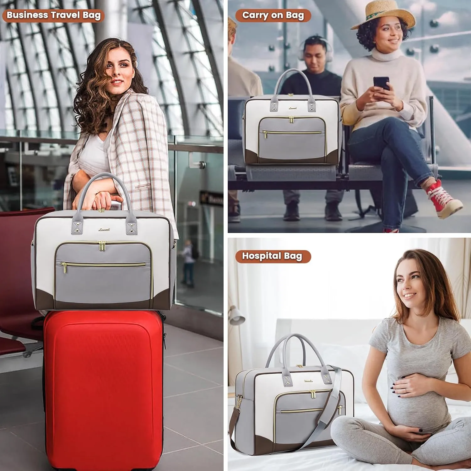 LOVEVOOK Travel Duffel Bag,Weekender Bags for Women,Overnight Bag with Wet Pocket,Hospital Bag for Labor and Delivery