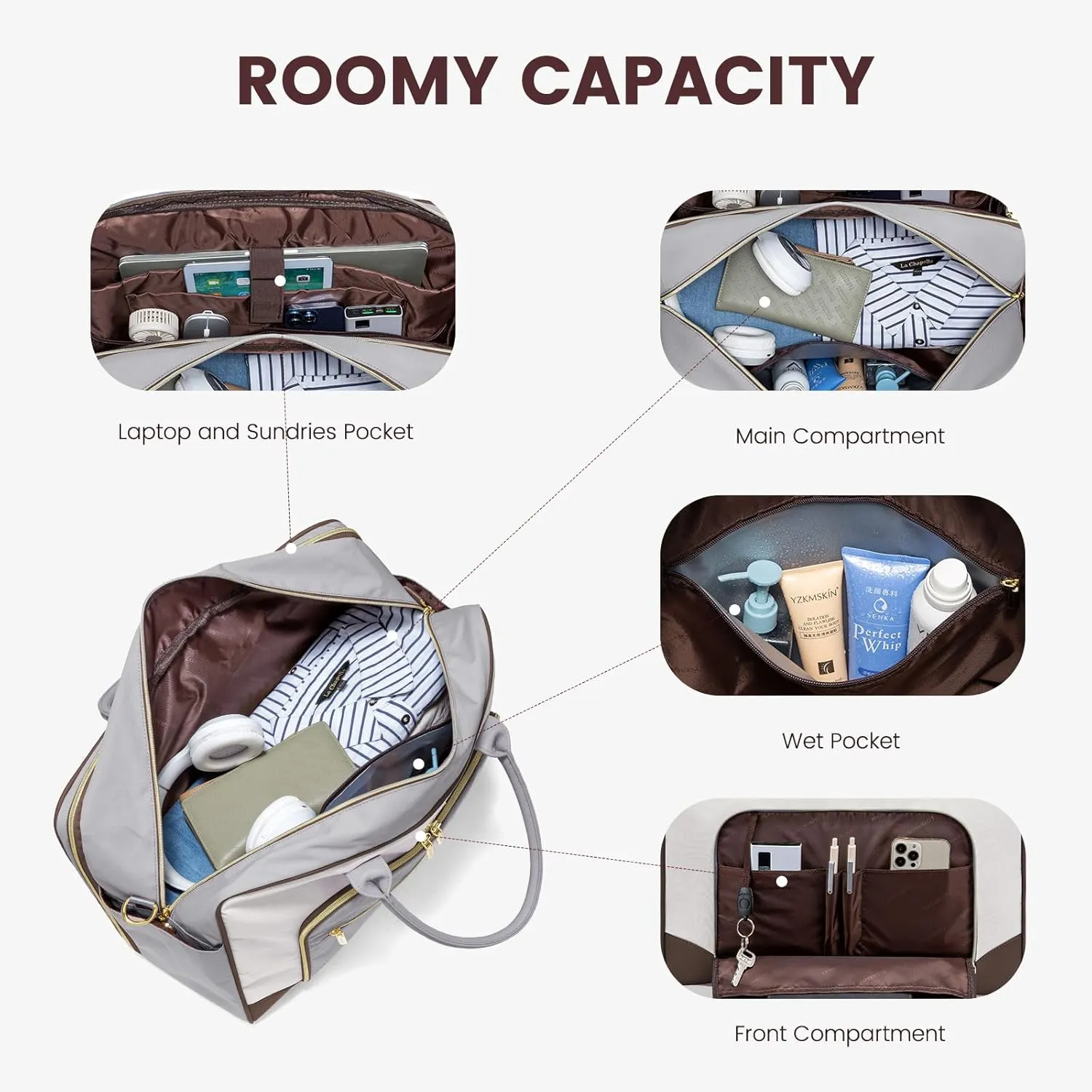LOVEVOOK Travel Duffel Bag,Weekender Bags for Women,Overnight Bag with Wet Pocket,Hospital Bag for Labor and Delivery