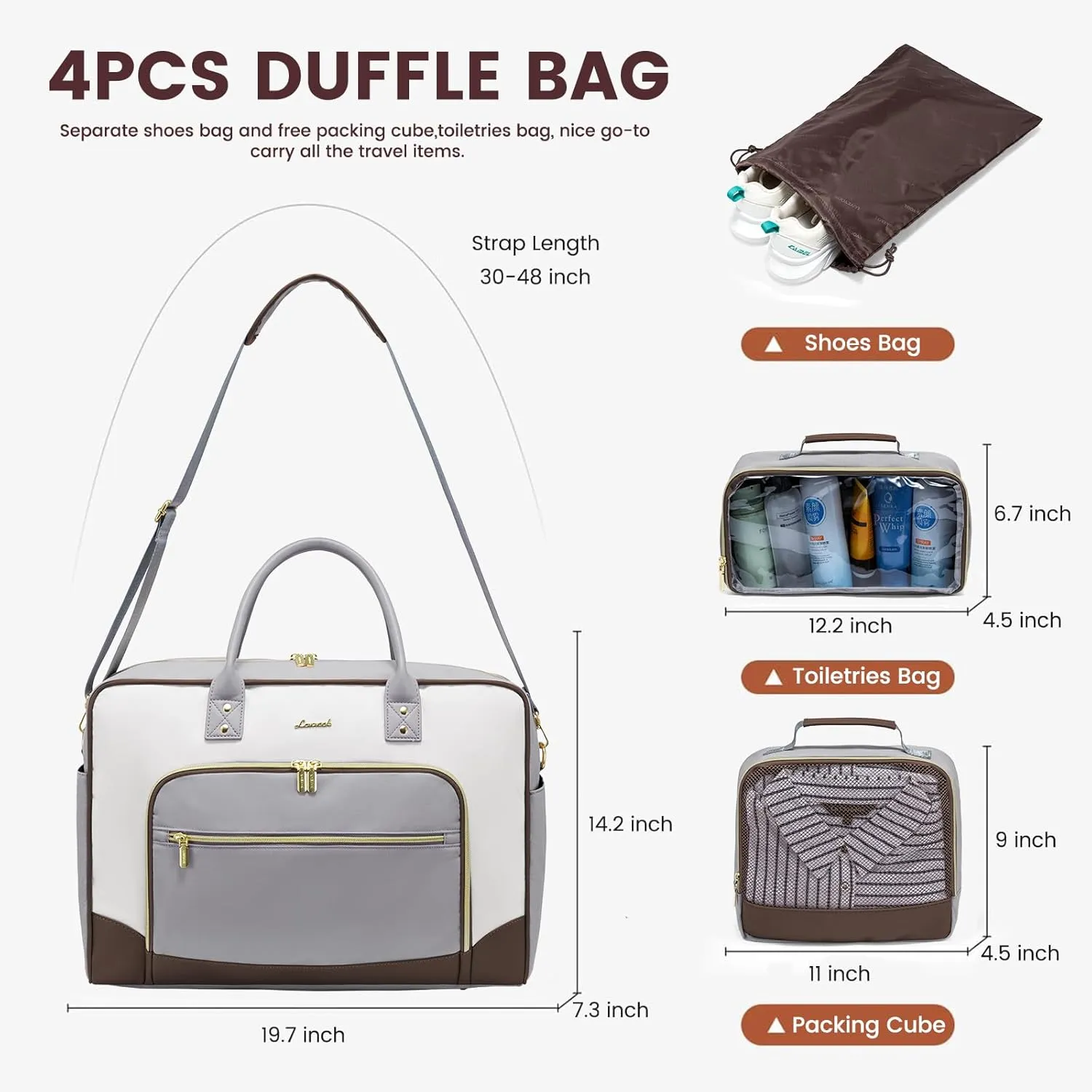 LOVEVOOK Travel Duffel Bag,Weekender Bags for Women,Overnight Bag with Wet Pocket,Hospital Bag for Labor and Delivery