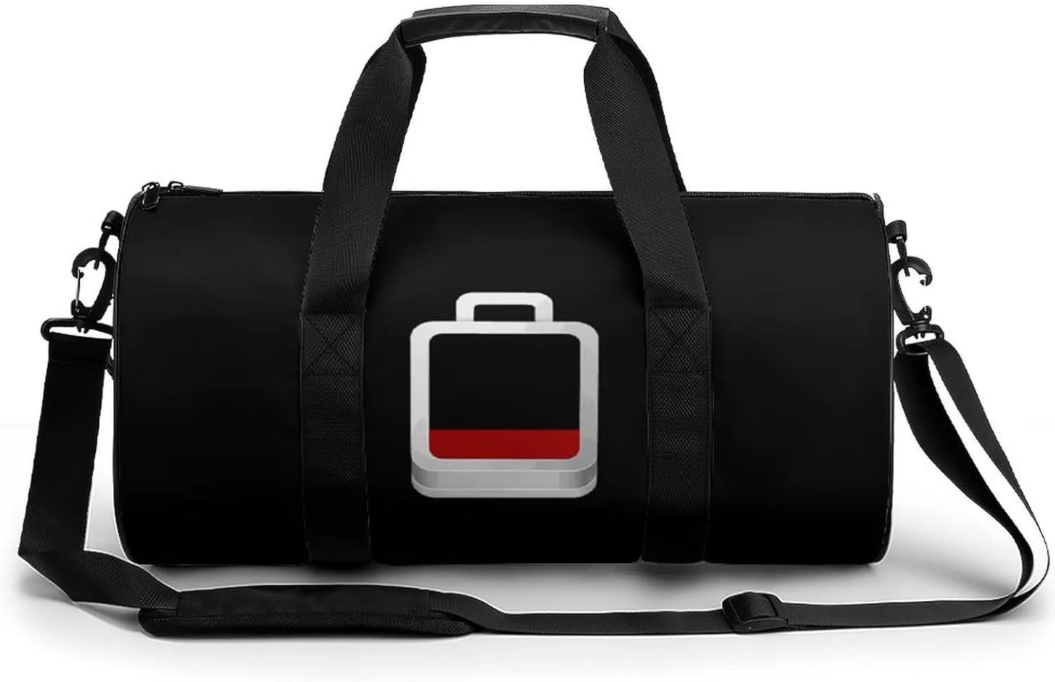 Low Battery Gym Bag Cylindrical Sports Bag Travel Duffel Bag with Shoulder Strap