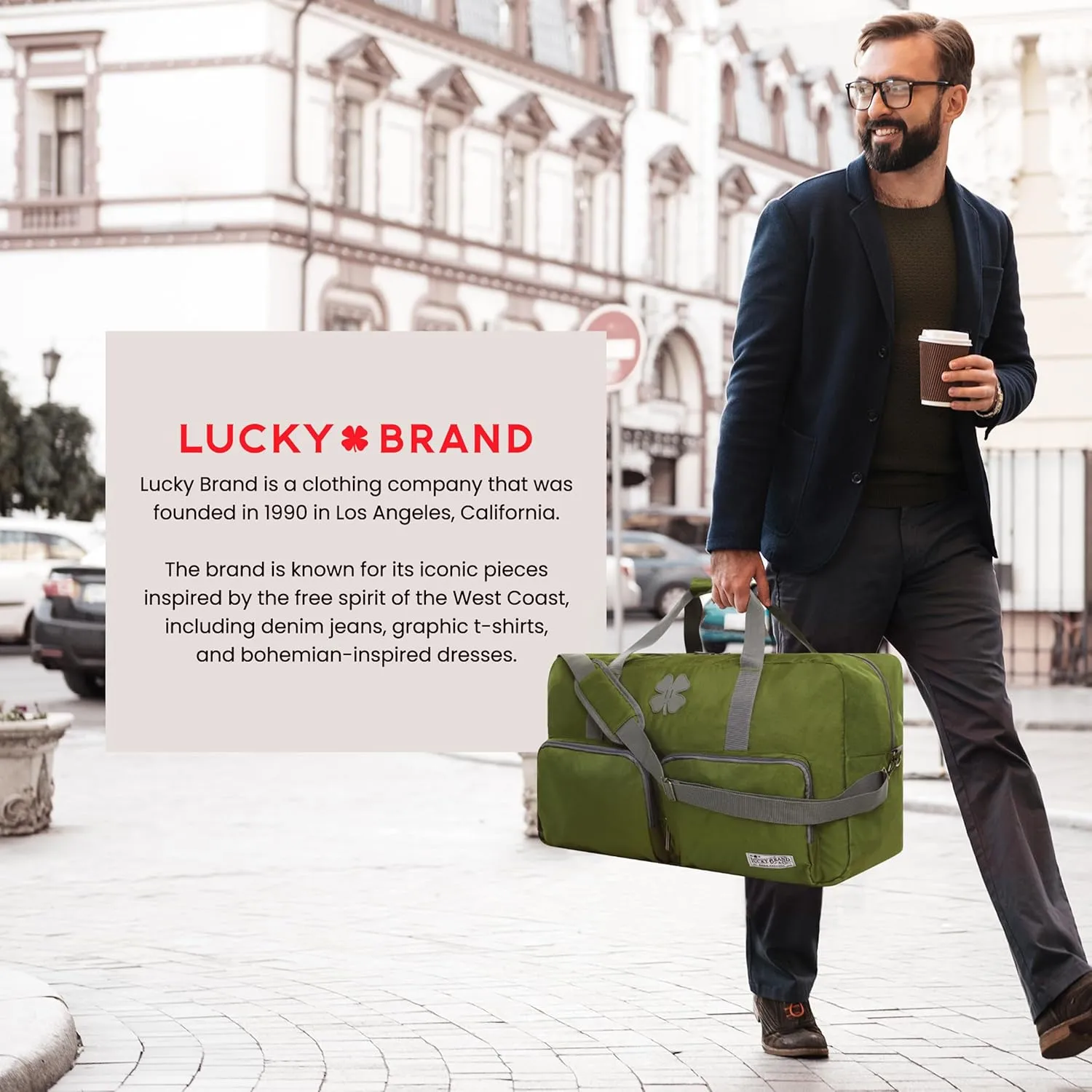 Lucky Travel Duffel Bags 115L, Gym Bag, Travel Bag & Large Duffle Bag for Men, Foldable Overnight Weekender Bags for Women & Men with Adjustable Shoulder Strap, Loden Green