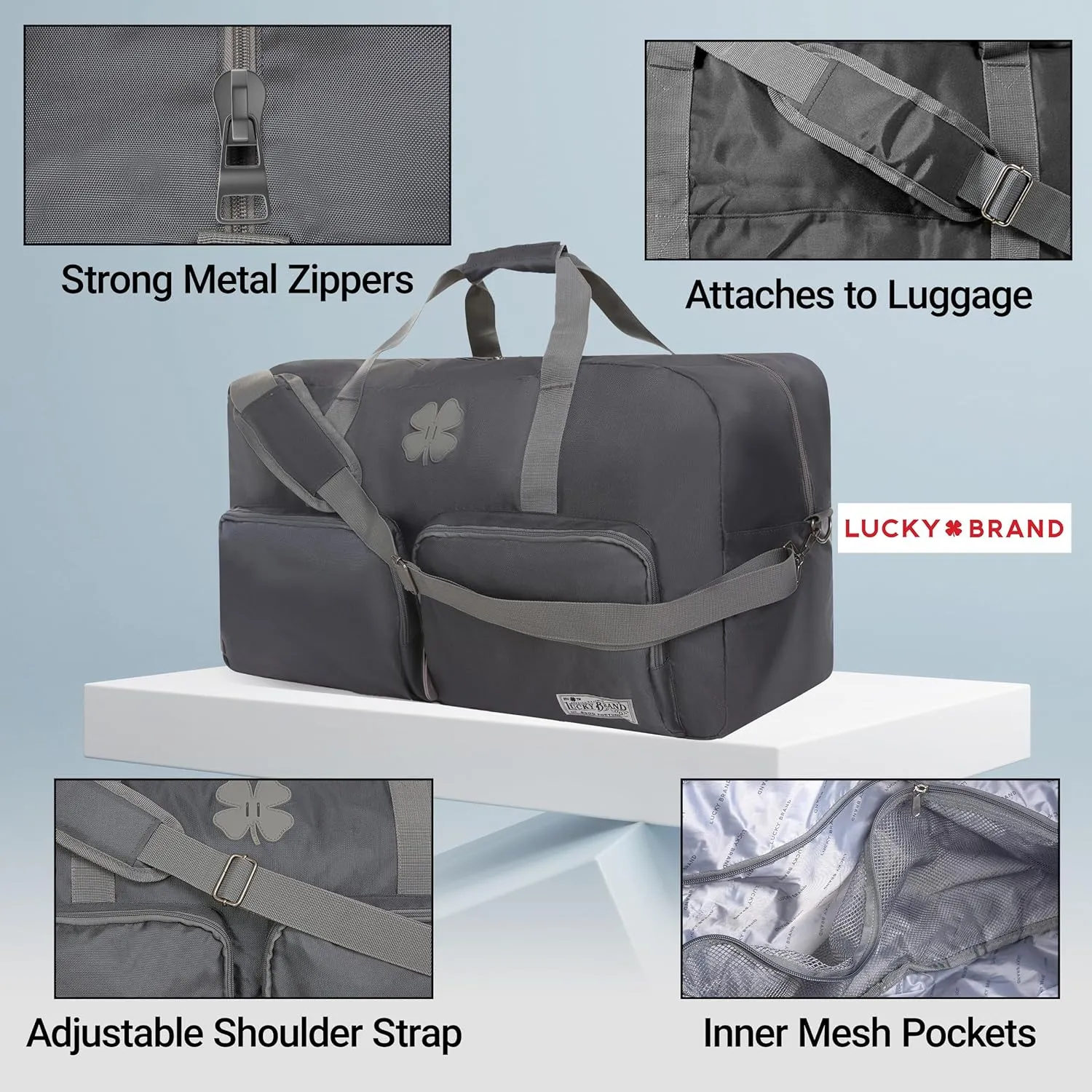 Lucky Travel Duffel Bags 40L, Gym Bag, Travel Bag & Large Duffle Bag for Men, Foldable Overnight Weekender Bags for Women & Men with Adjustable Shoulder Strap
