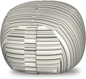 Lunarable Striped Storage Toy Bag Chair, Abstract Lines in Earthen Tones Simplistic Chevron Vain Uniform Ranks Blaze Print, Stuffed Animal Organizer Washable Bag, Small Size, Green Grey