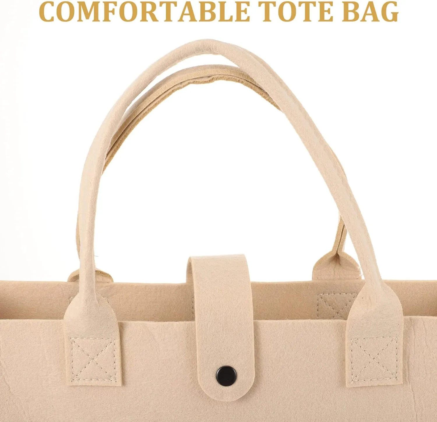 Luxshiny Minimalist Tote Bag Felt Shopping Bags Reusable Grocery Bags Cute Bear Handbag Farmhouse Shoulder Bag Bottle Wine