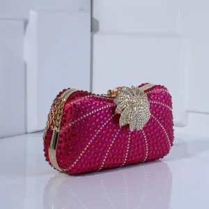 Luxurious Evening Clutch with Fashion Rhinestones and Crystals for Women - Chain Strap Shoulder Bag or Evening Purse