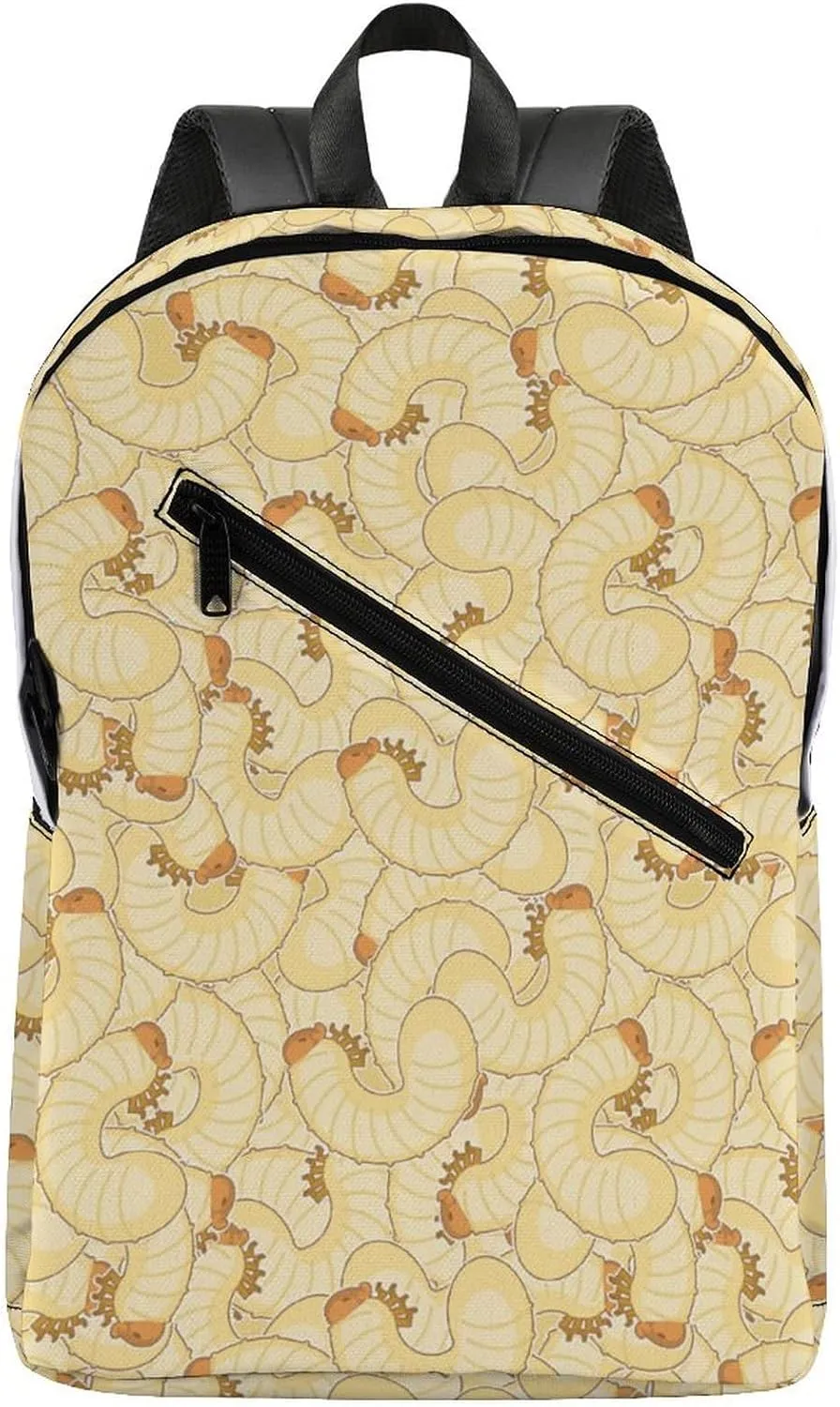 Maggot Beetle Larva Cute Travel Laptop Backpack Casual Daypack with Side Pockets for Book Shopping Work University