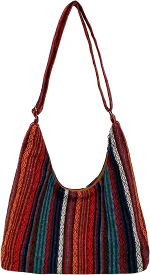 MakeMeChic Women's Hippie Shoulder Handbag Hobo Sling Bags with Adjustable Strap