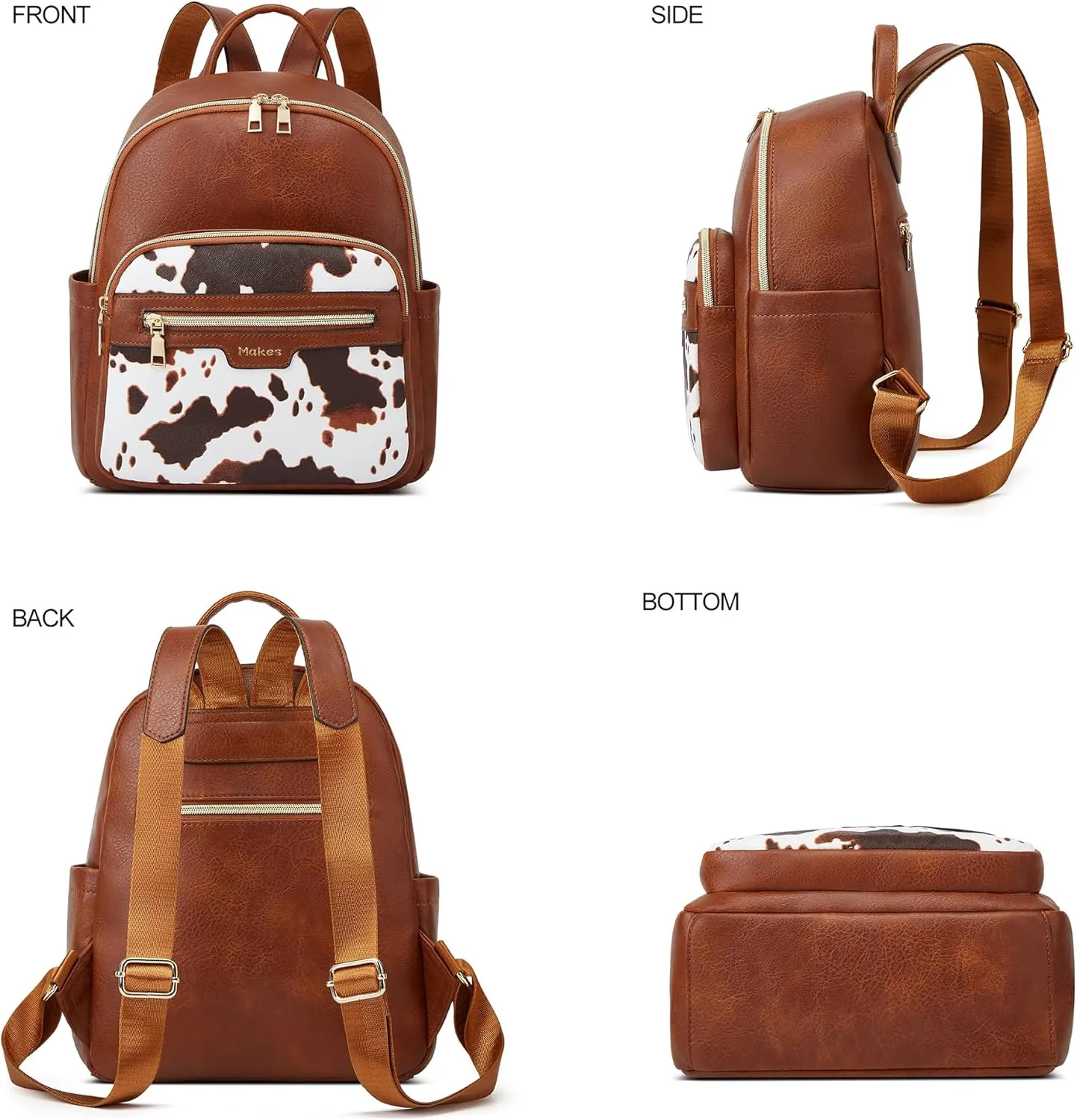 Makes Mini Backpack for Women, Stylish Daypack Purse Handbag Small Casual Daily Travel Bag, Lady Girls Gifts for Work School, 2pcs Sets