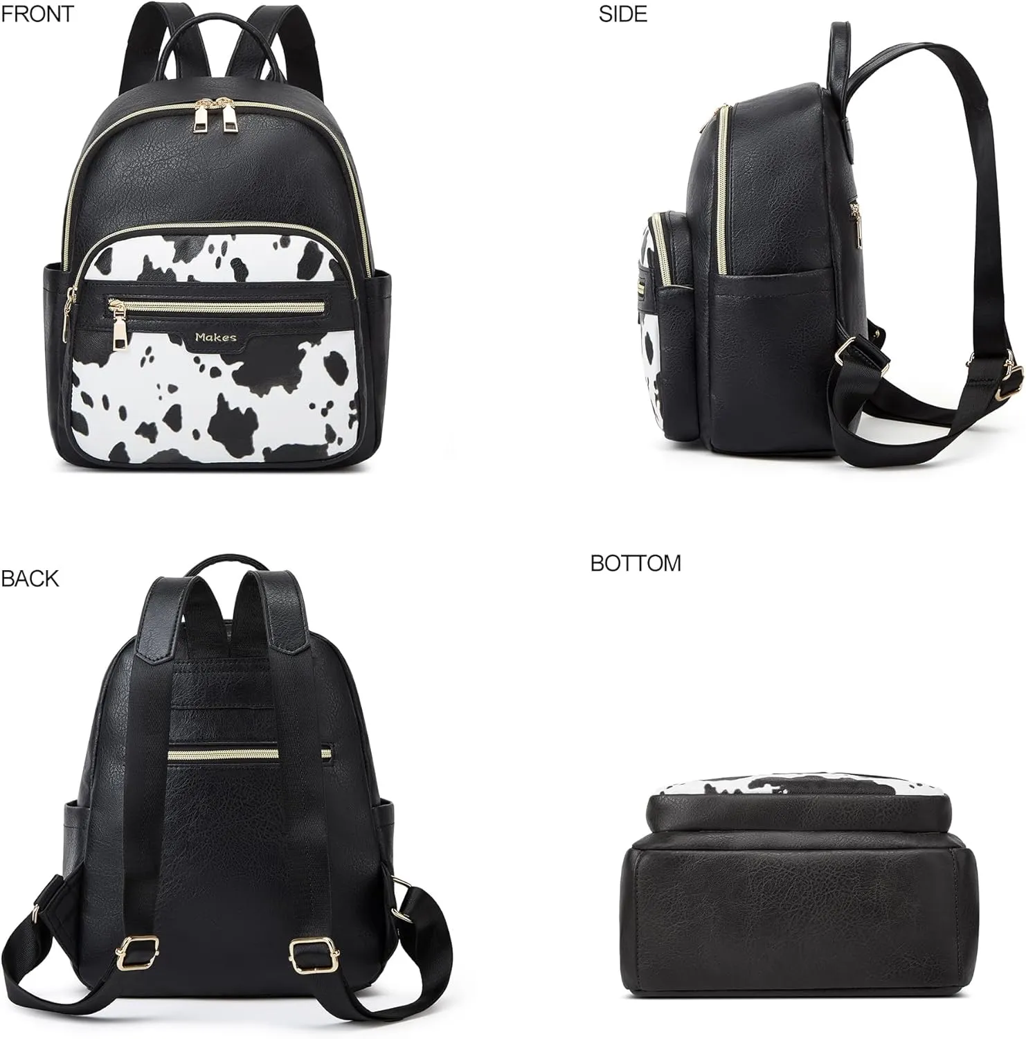 Makes Mini Backpack for Women, Stylish Daypack Purse Handbag Small Casual Daily Travel Bag, Lady Girls Gifts for Work School, 2pcs Sets