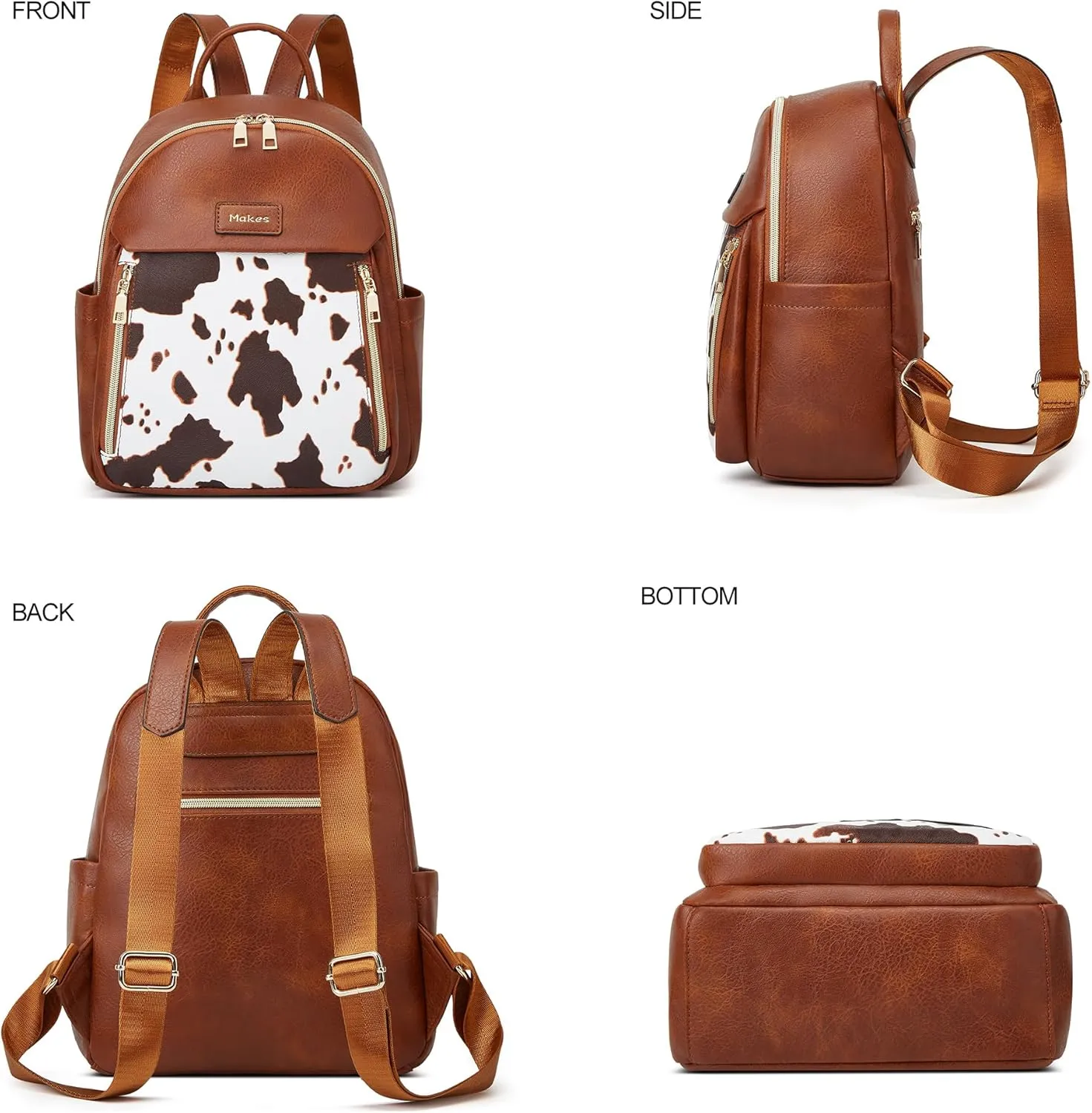 Makes Mini Backpack for Women, Stylish Daypack Purse Handbag Small Casual Daily Travel Bag, Lady Girls Gifts for Work School, 2pcs Sets
