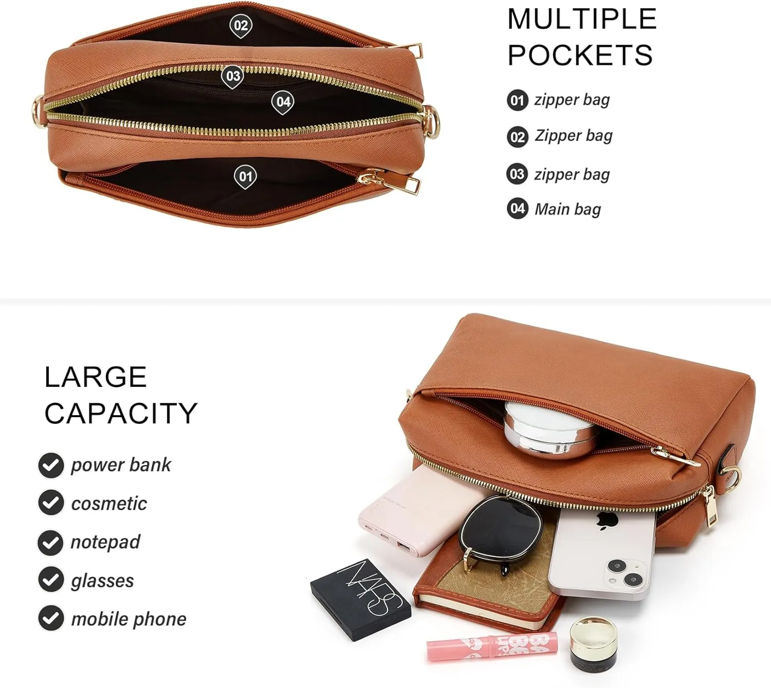 Makes Small Sling Bag for Women, Vegan Leather Fanny Pack Crossbody Bags for Women, Chest Bag With Wide Strap