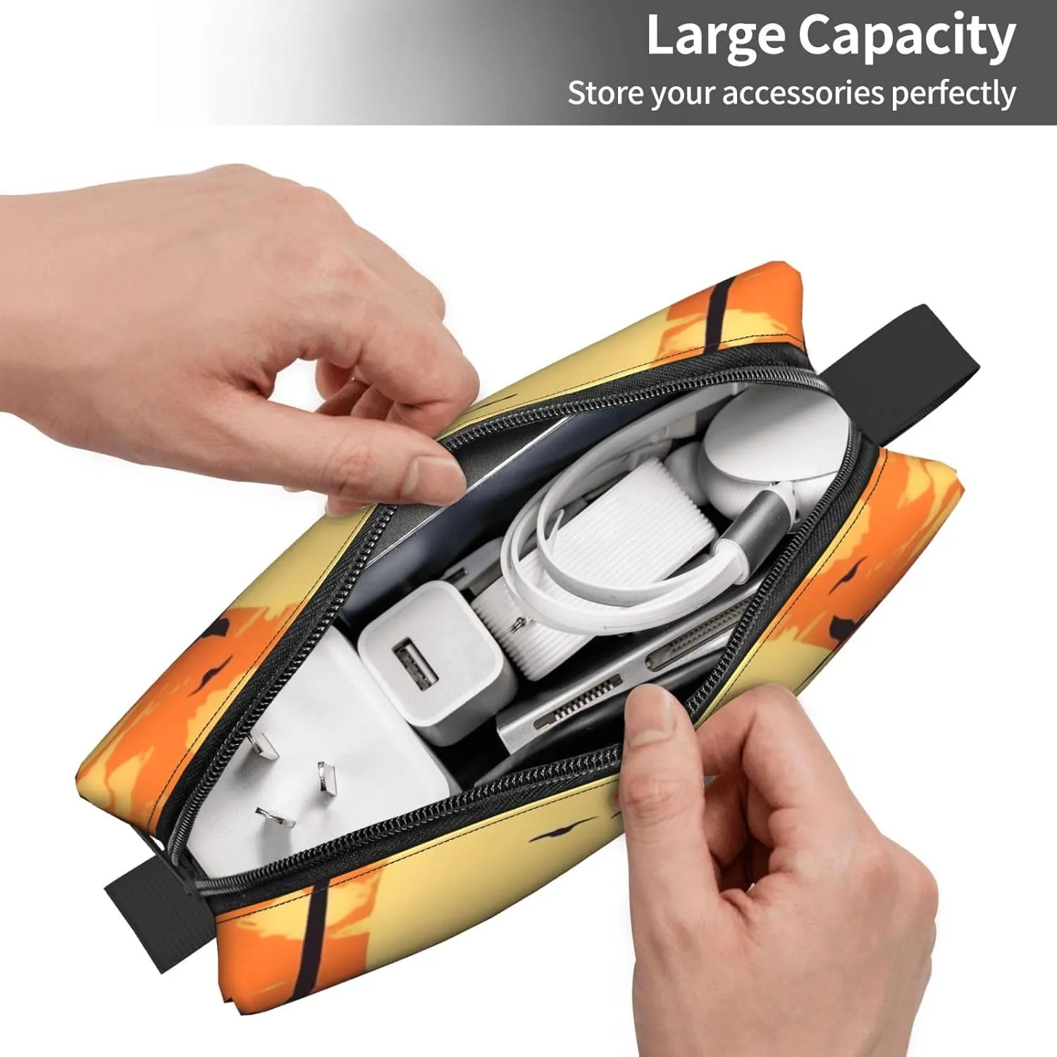 Makeup Bag for Women Silhouette summer beach Large Capacity Cosmetic Bags Portable Toiletry Bag Travel Storage