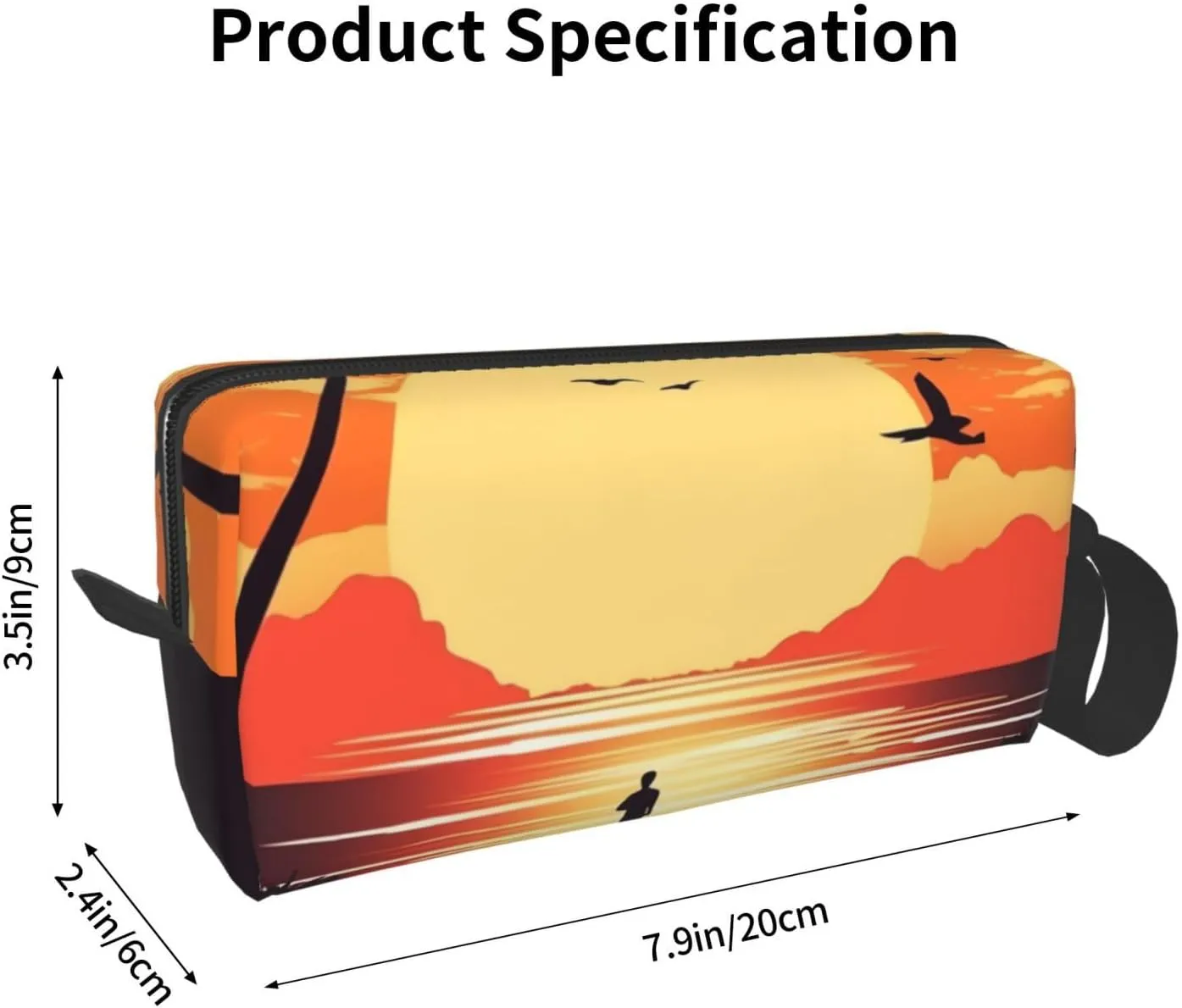 Makeup Bag for Women Silhouette summer beach Large Capacity Cosmetic Bags Portable Toiletry Bag Travel Storage