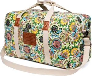 Malirona 22"Canvas Weekender Overnight Bags Travel Duffel Bag Carry On Bag for Women and Girls