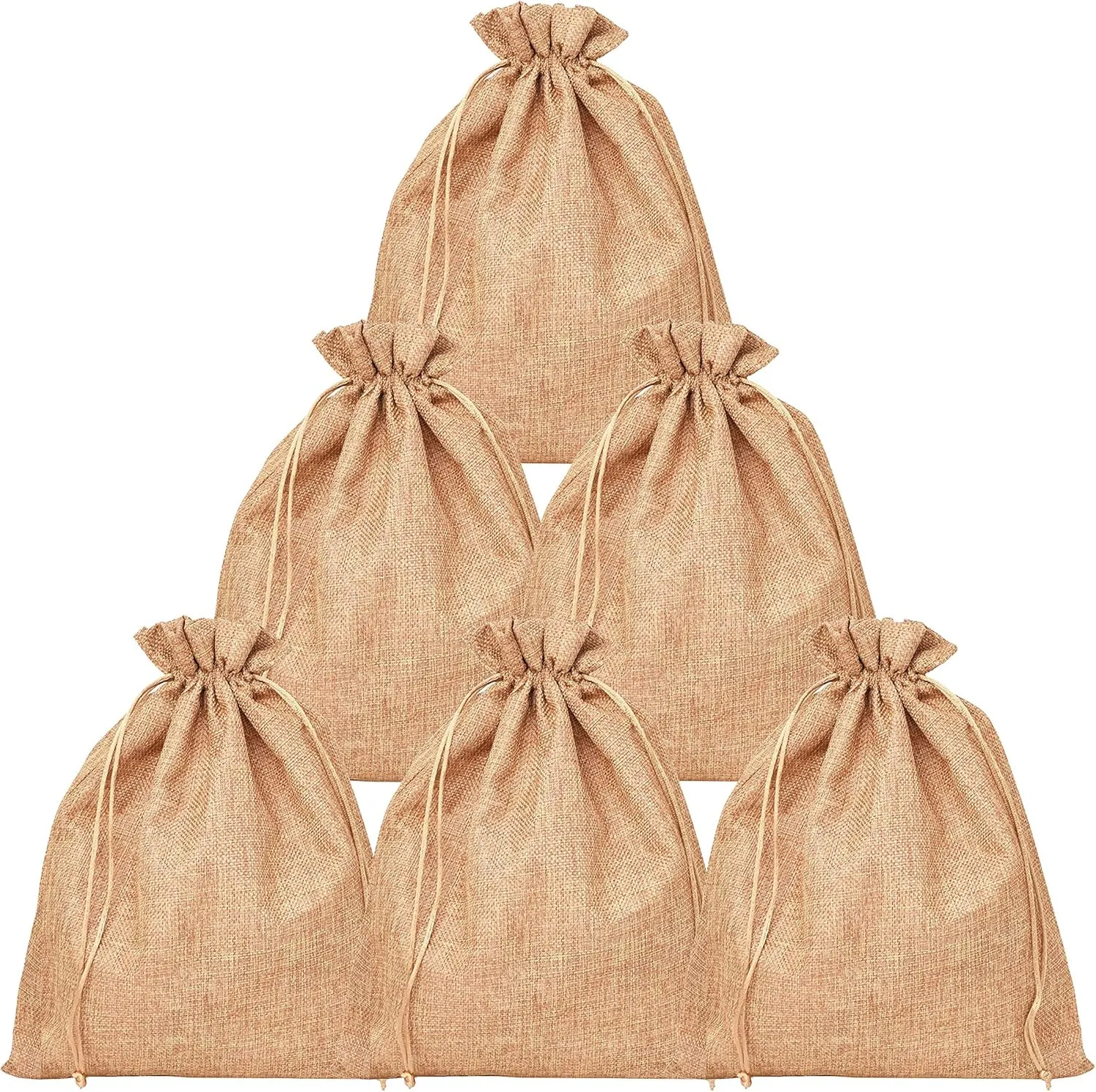Mandala Crafts 10X12 Inch Plain Burlap Drawstring Gift Bags for Favors - 10 Large Linen Sacks Gift Pouches for Candy, Coffee, Jewelry, Wedding, and Party Supplies