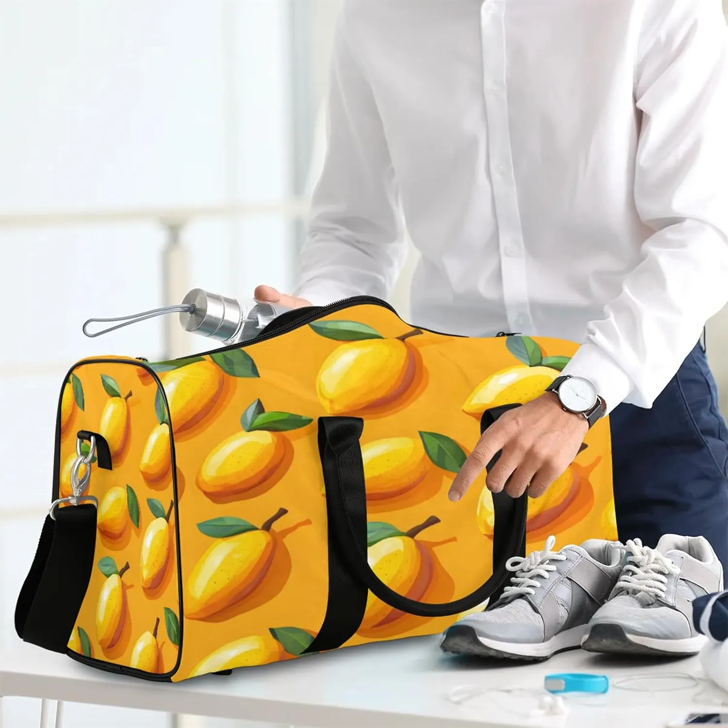 Mango Duffle Bag for Travel, Overnight Weekend Gym Carry On Luggage Bag, Fruit Travel Duffel Bag for Men Women