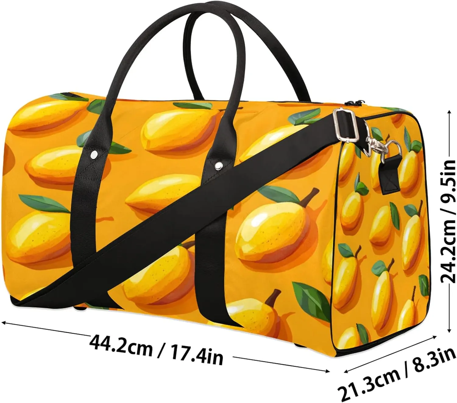 Mango Duffle Bag for Travel, Overnight Weekend Gym Carry On Luggage Bag, Fruit Travel Duffel Bag for Men Women